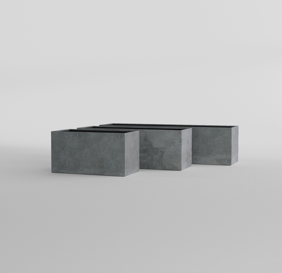 Кашпо CONCRETIKA BALCONY SMOKEY BLUE 60x20x20