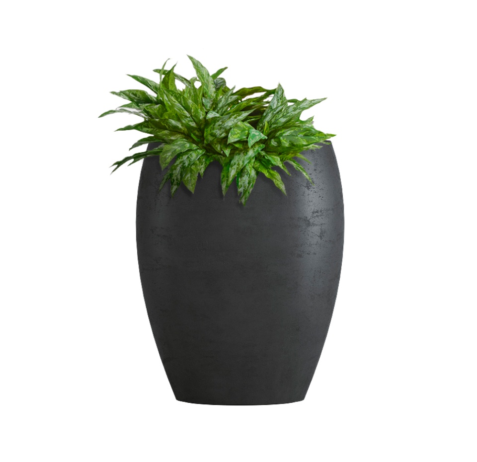 Кашпо CONCRETIKA OVAL ANTHRACITE D30H41