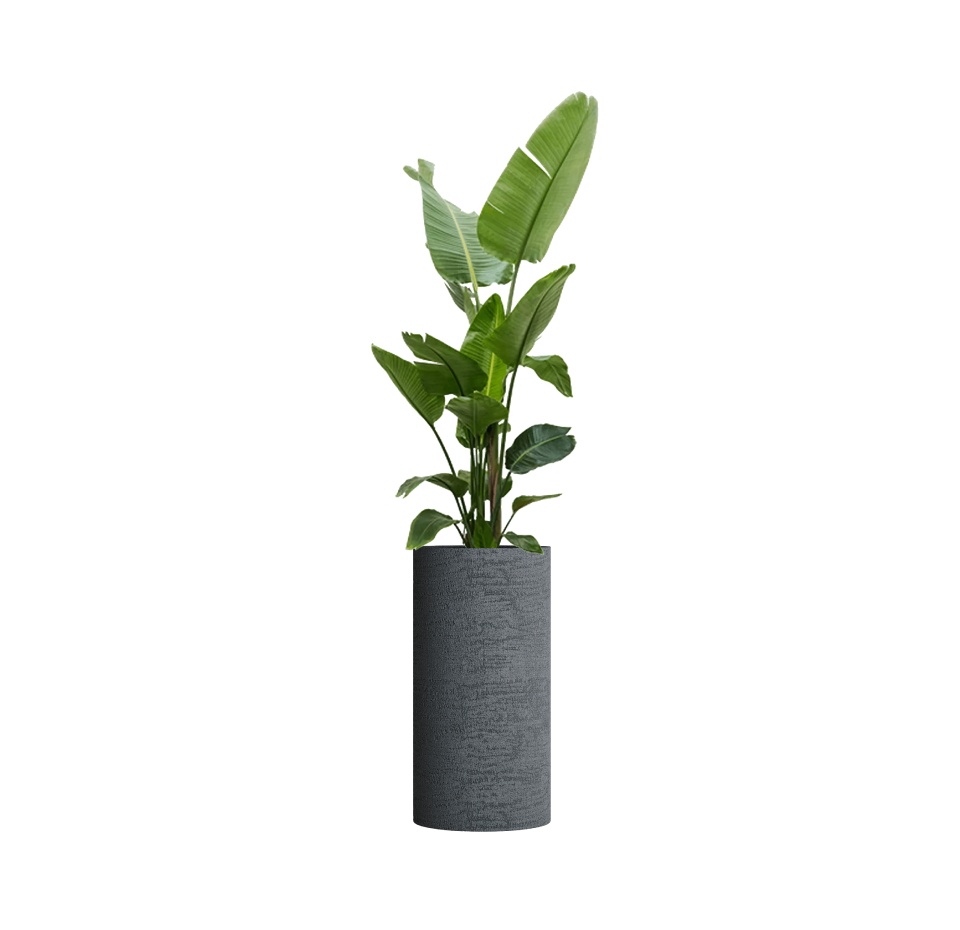 Кашпо CONCRETIKA CYLINDER EROSIA GREY D40H80