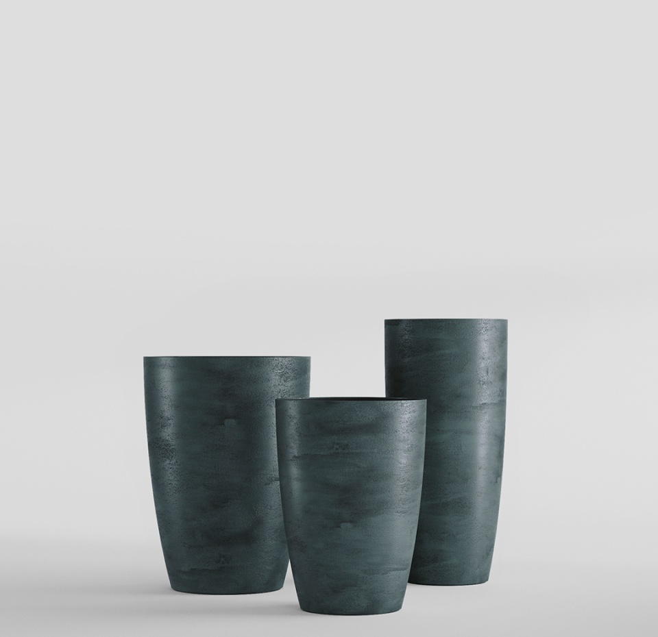 Кашпо CONCRETIKA CONUS OCEAN GREEN D40H80