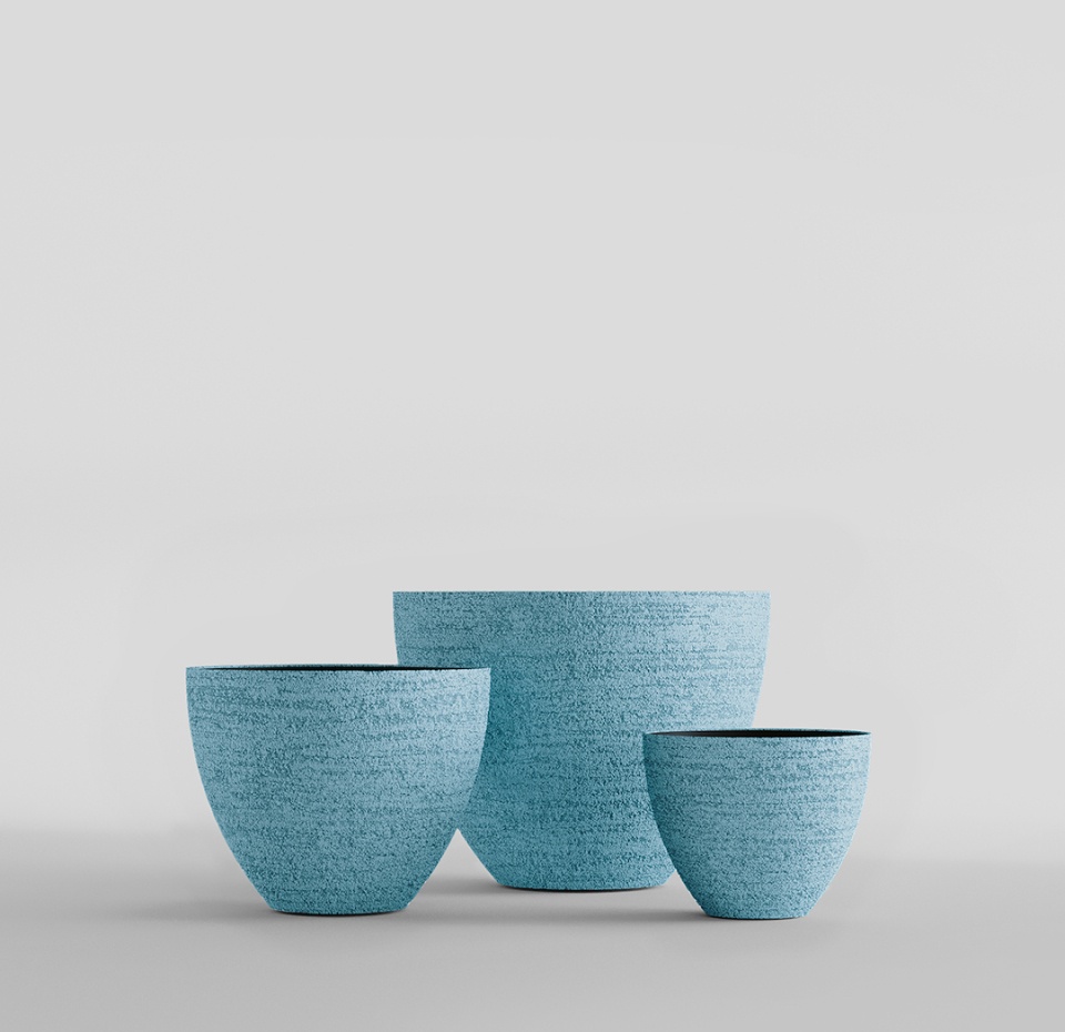 Кашпо CONCRETIKA UPON EROSIA BLUE D85H75