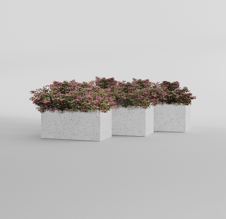 Кашпо CONCRETIKA BALCONY EGG WHITE 80x20x20