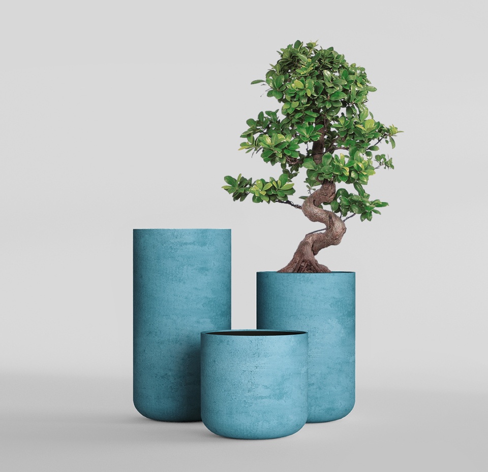 Кашпо CONCRETIKA TOPPER BLUE SKY D40H60
