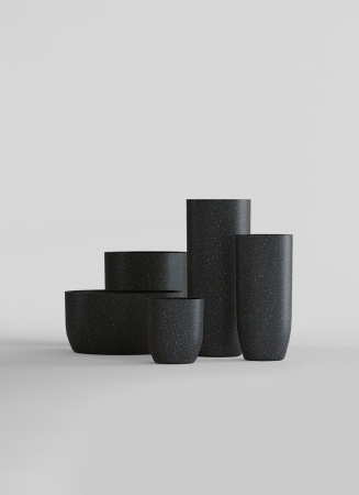 Кашпо CONCRETIKA YAR EGG BLACK D46H110