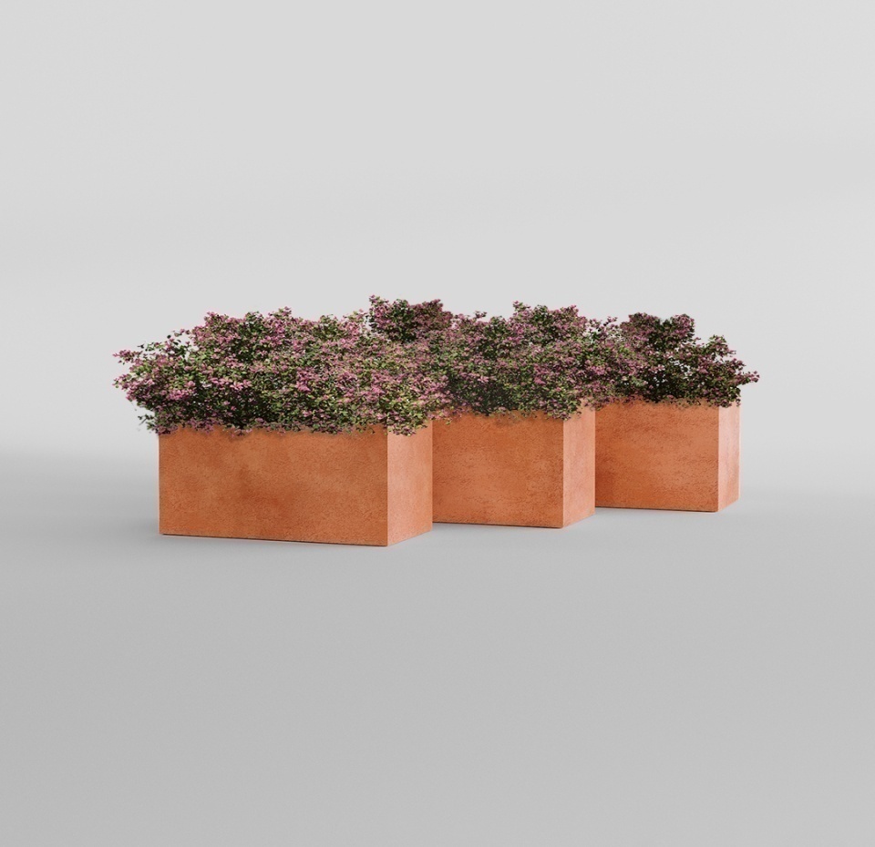 Кашпо CONCRETIKA BALCONY RED CLAY 80x20x20