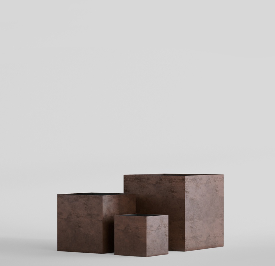 Кашпо CONCRETIKA CUBE COFFEE 70x70x70