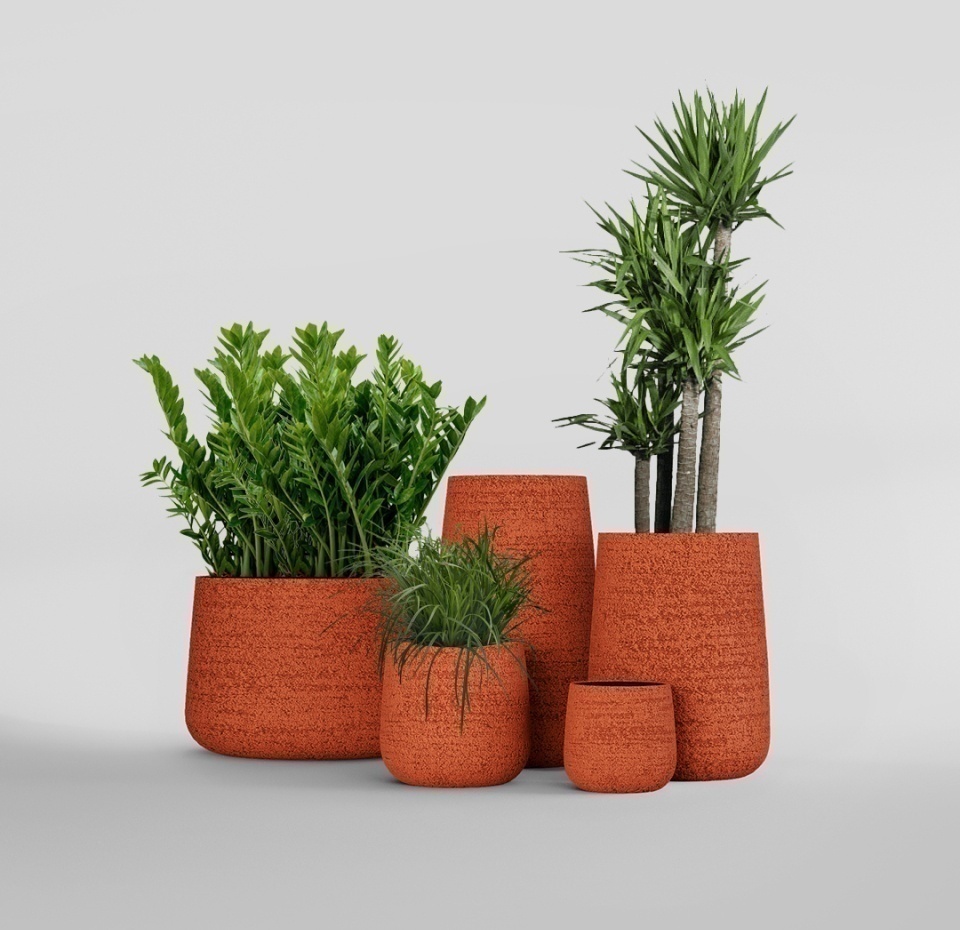 Кашпо CONCRETIKA CONE EROSIA CORAL D60H42