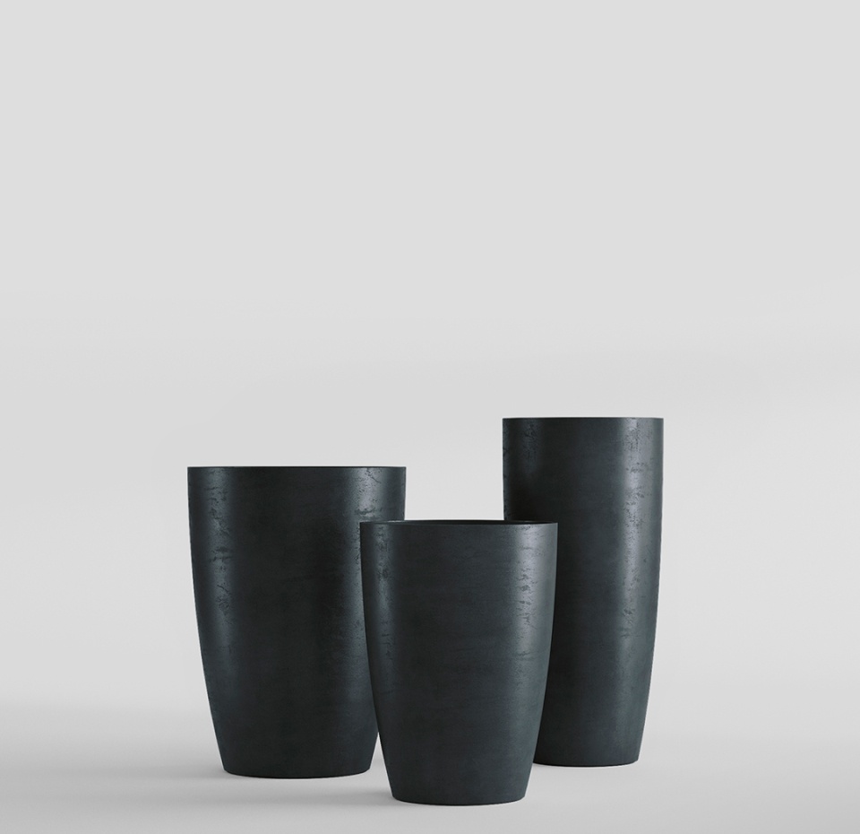 Кашпо CONCRETIKA CONUS ANTHRACITE D50H90