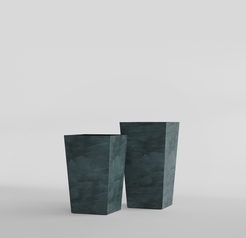 Кашпо CONCRETIKA CONIC OCEAN GREEN 40x40x70