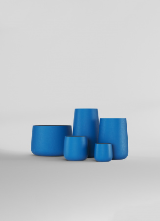 Кашпо CONCRETIKA CONE DARK BLUE D32H36