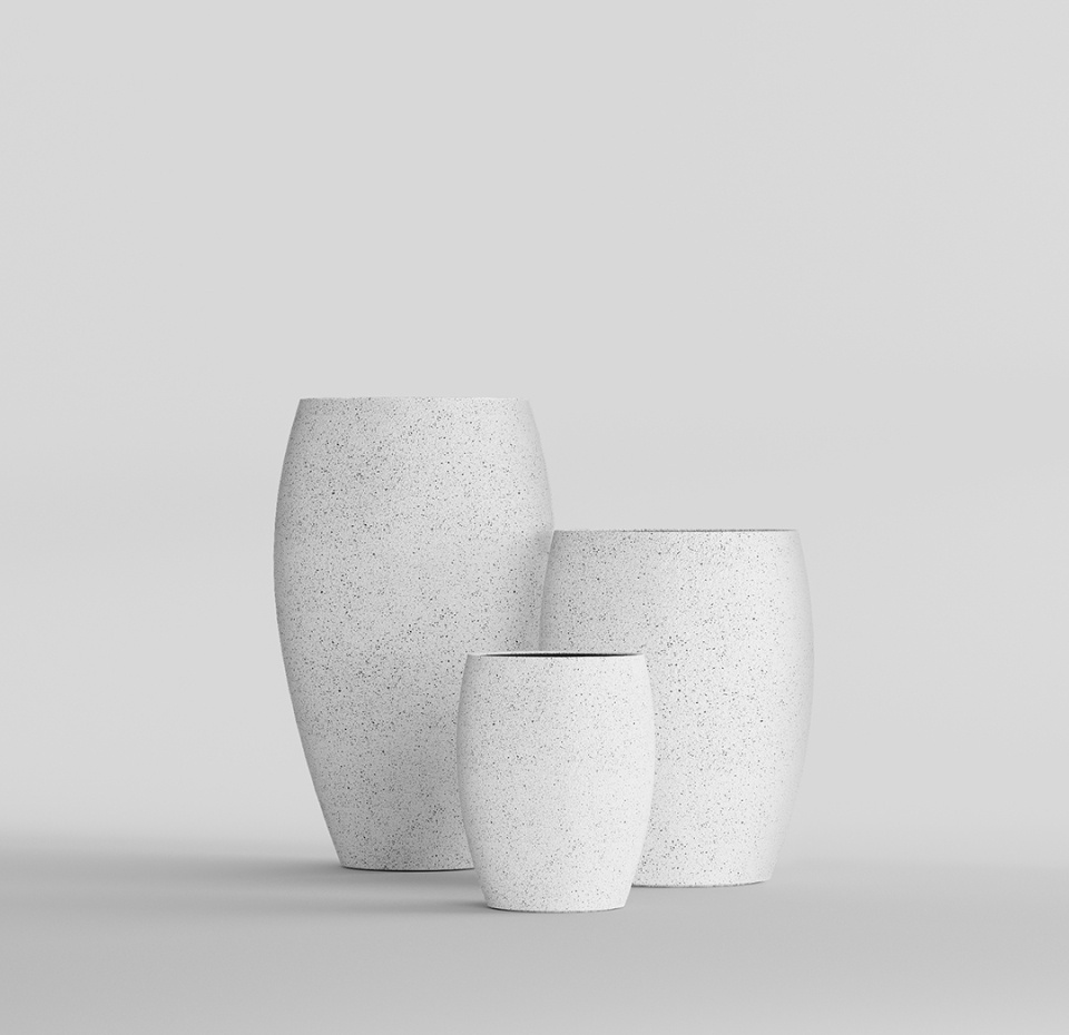 Кашпо CONCRETIKA OVAL EGG WHITE D41H82