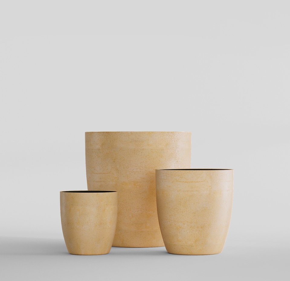 Кашпо CONCRETIKA VASE 3 LEMON D30H32