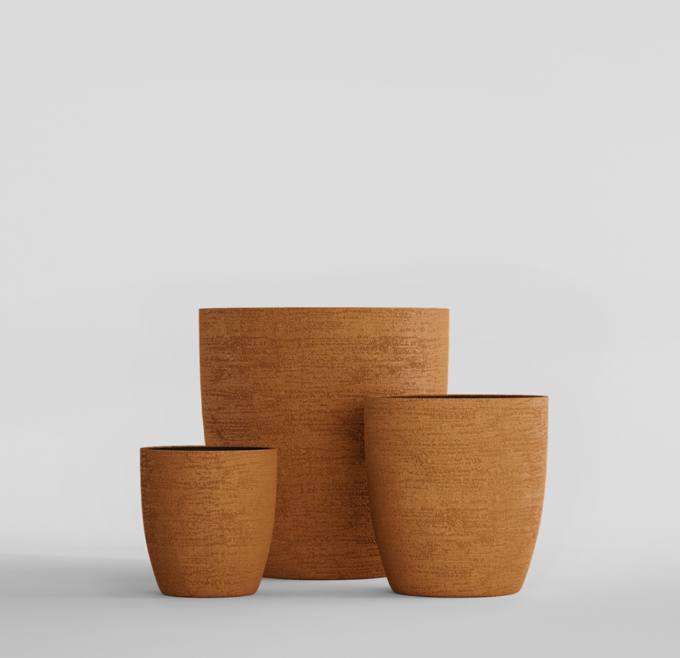 Кашпо CONCRETIKA VASE 3 EROSIA OCHRE D90H95