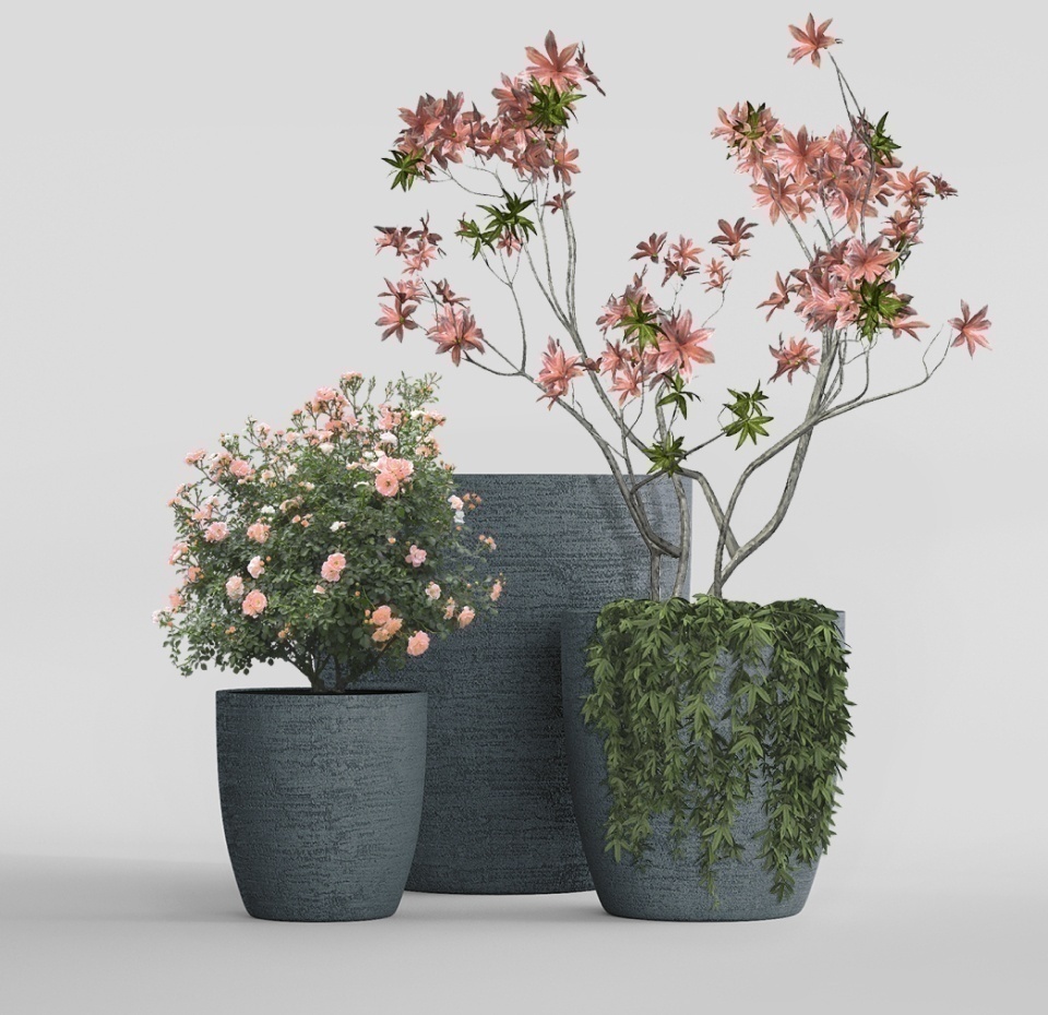 Кашпо CONCRETIKA VASE 3 EROSIA GREY D30H32