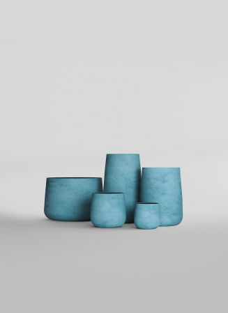 Кашпо CONCRETIKA CONE BLUE SKY D38H41