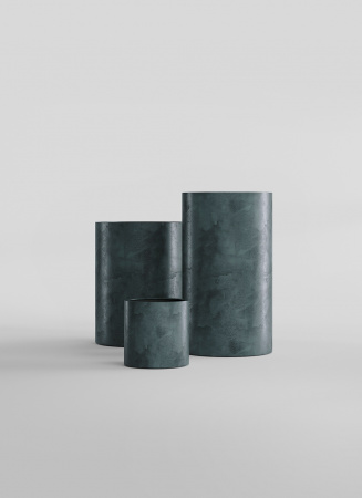 Кашпо CONCRETIKA CYLINDER OCEAN GREEN D20H20