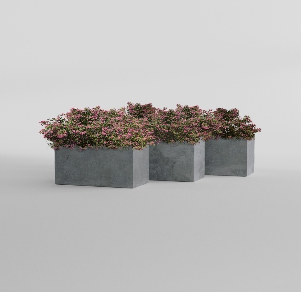 Кашпо CONCRETIKA BALCONY SMOKEY BLUE 60x20x20