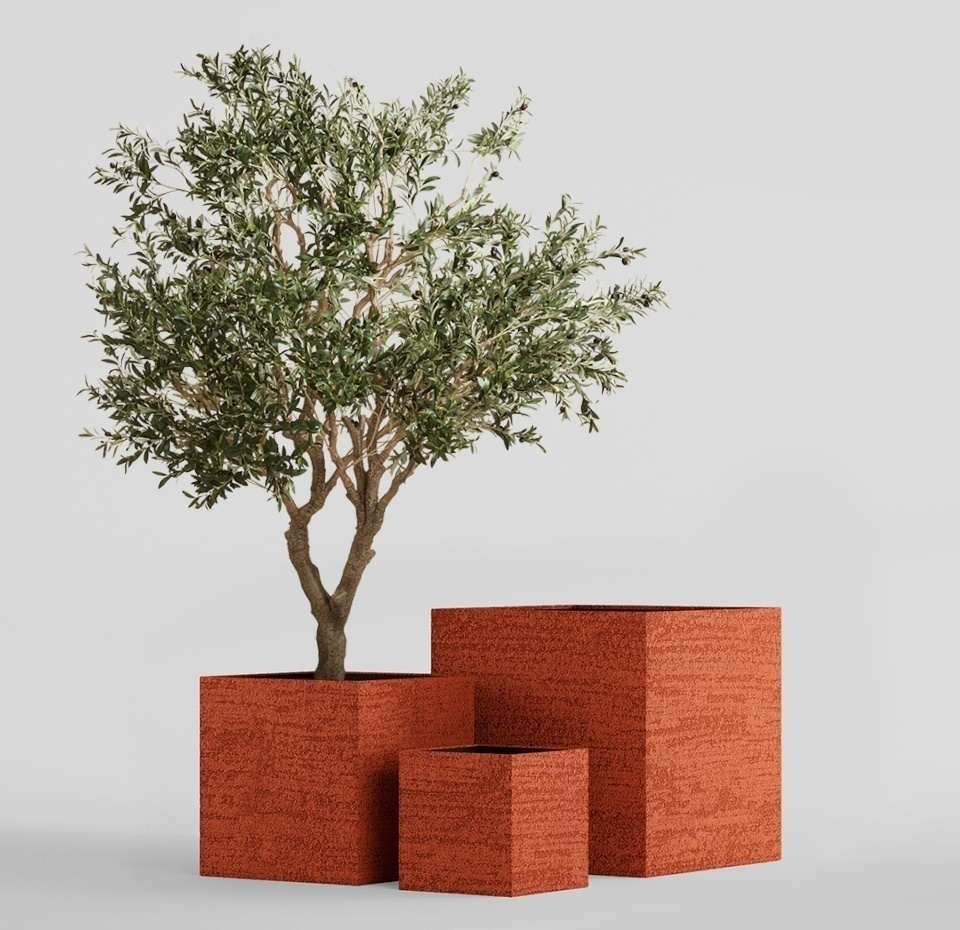 Кашпо CONCRETIKA CUBE EROSIA CORAL 70x70x70