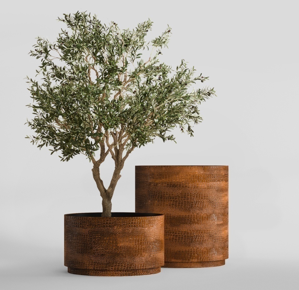Кашпо CONCRETIKA CYLINDER XL CAYMAN BROWN D100H105