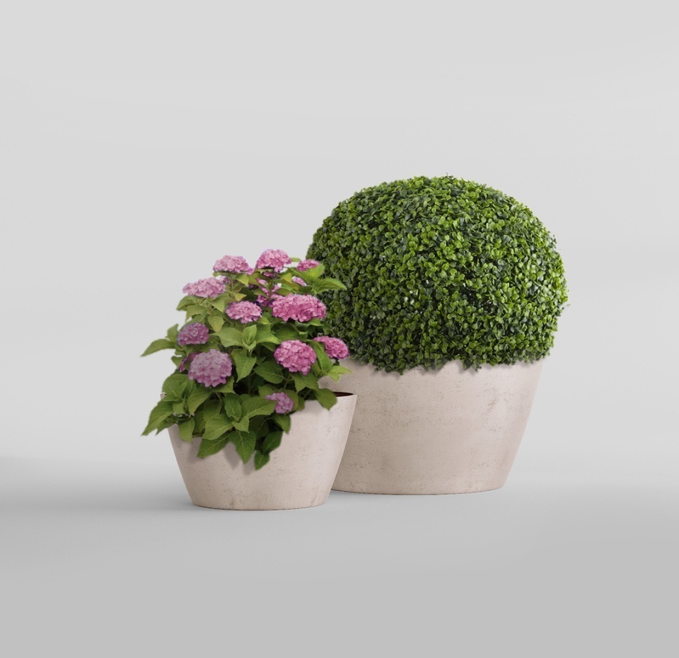 Кашпо CONCRETIKA BOWL CONCRETE WHITE D80H45