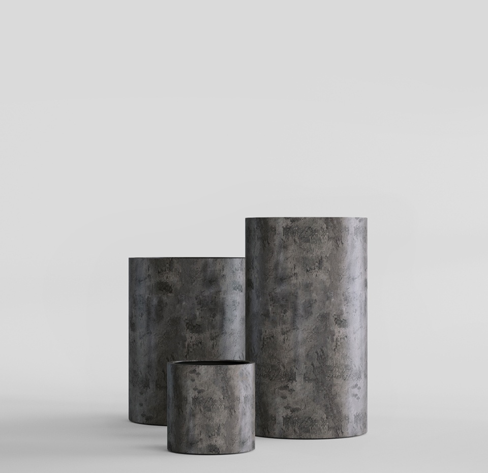 Кашпо CONCRETIKA CYLINDER CONCRETE GREY DARK D30H90