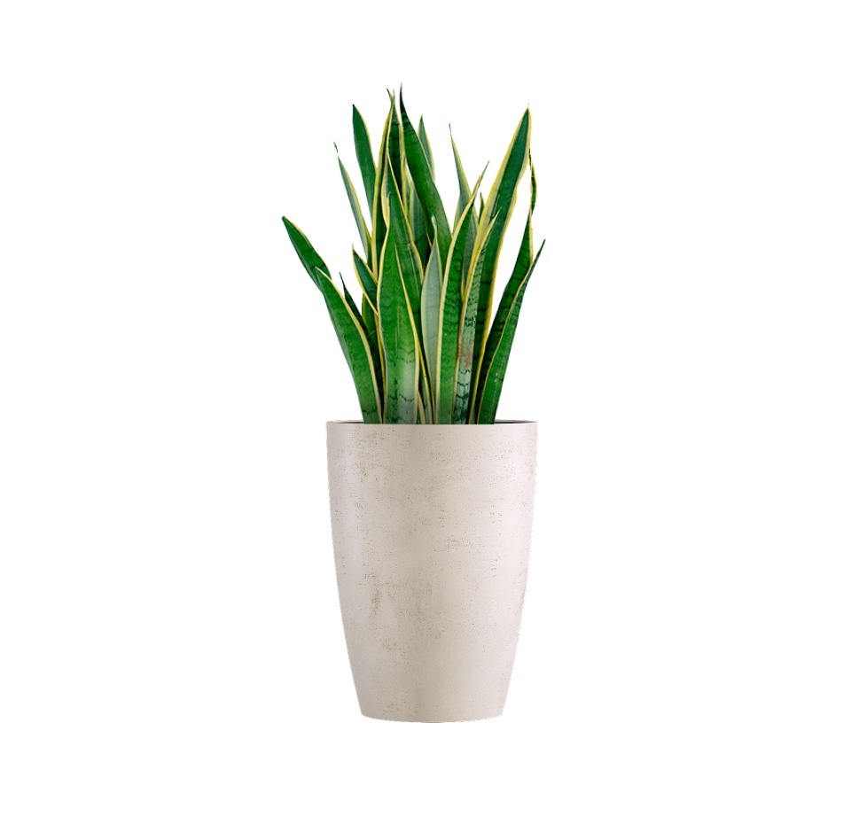 Кашпо CONCRETIKA CONUS CONCRETE WHITE D48H60