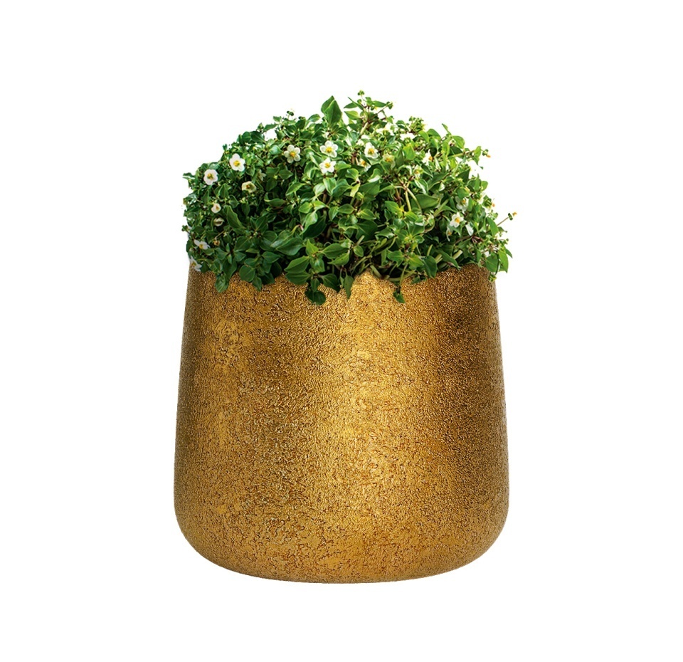 Кашпо CONCRETIKA CONE RICH GOLD D32H36