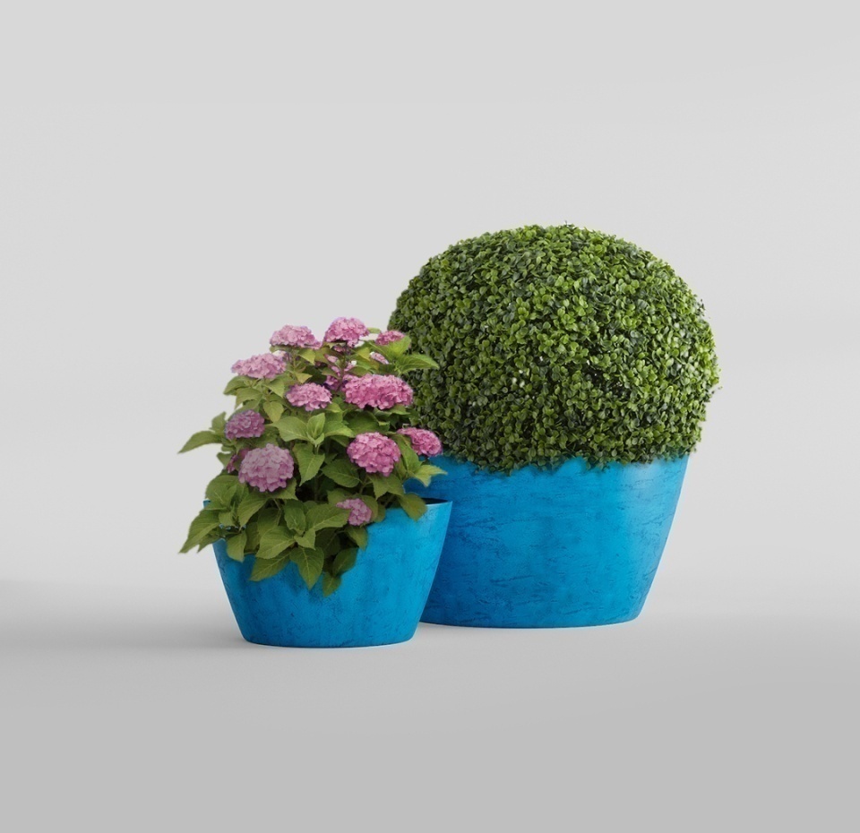 Кашпо CONCRETIKA BOWL COBALT BLUE D80H45