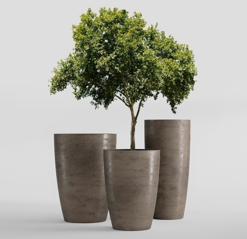 Кашпо CONCRETIKA CONUS SMOKEY GREY D60H170