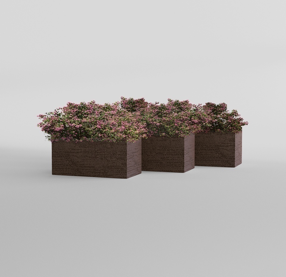 Кашпо CONCRETIKA BALCONY EROSIA BROWN 40x20x20
