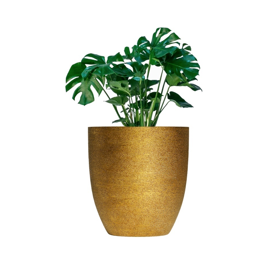 Кашпо CONCRETIKA VASE 3 RICH GOLD D75H82