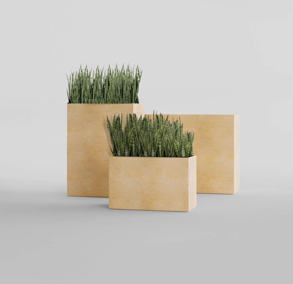 Кашпо CONCRETIKA DIVIDER LEMON 100x40x50