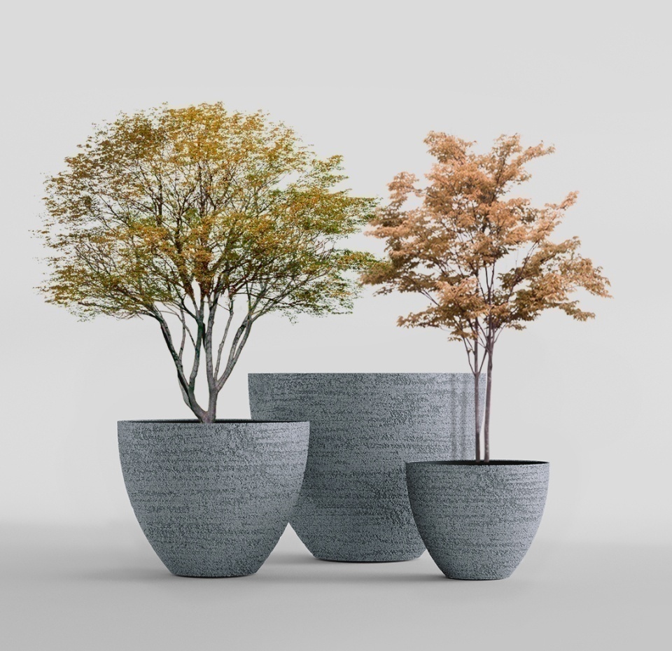 Кашпо CONCRETIKA UPON EROSIA GREY D45H35