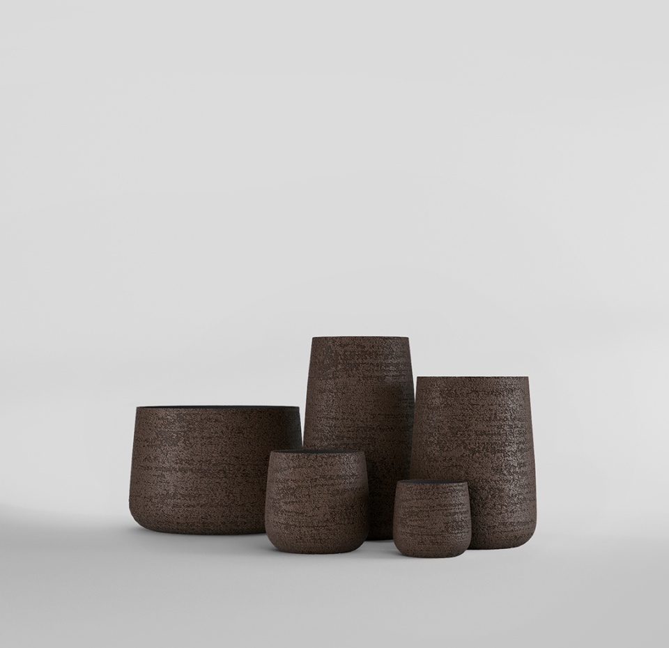 Кашпо CONCRETIKA CONE EROSIA BROWN D60H42