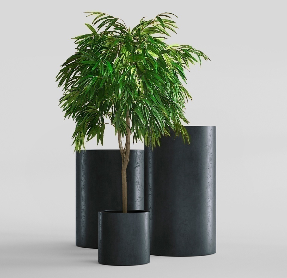 Кашпо CONCRETIKA CYLINDER ANTHRACITE D30H60
