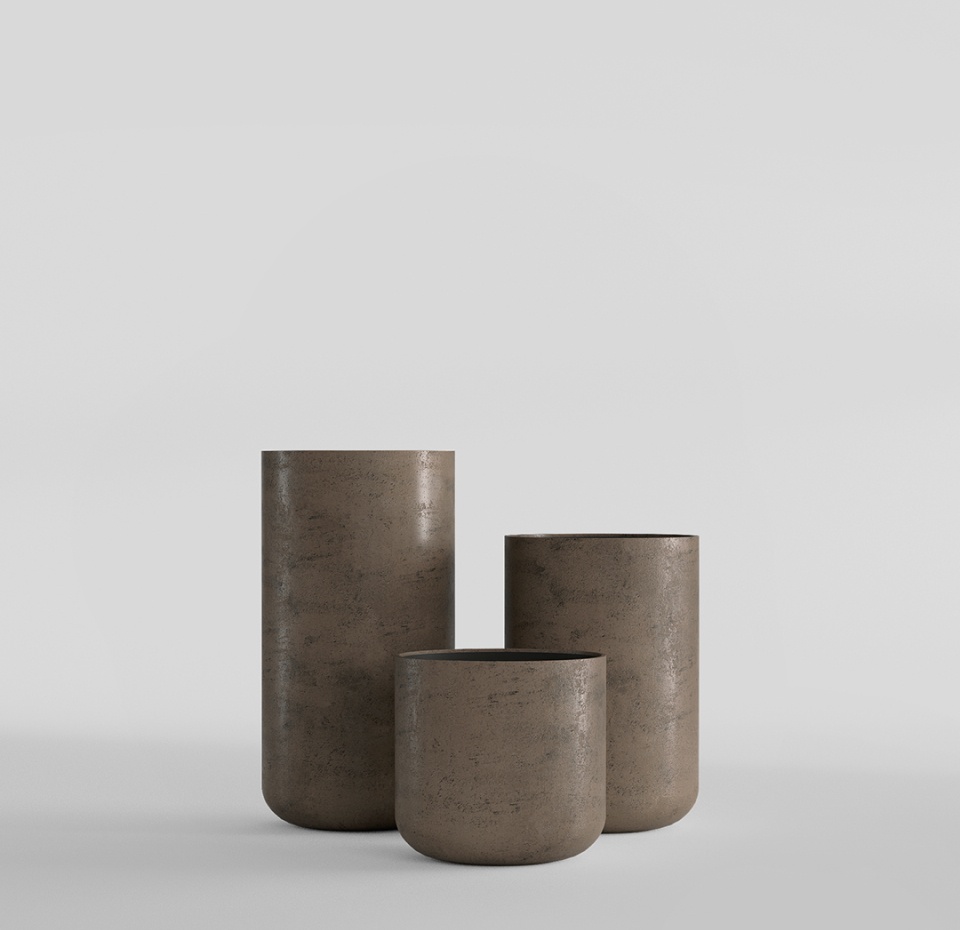 Кашпо CONCRETIKA TOPPER SMOKEY GREY D40H90
