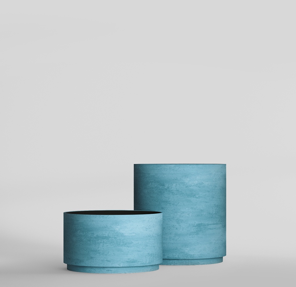 Кашпо CONCRETIKA CYLINDER XL BLUE SKY D100H105