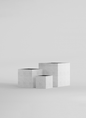 Кашпо CONCRETIKA CUBE EGG WHITE 30x30x30