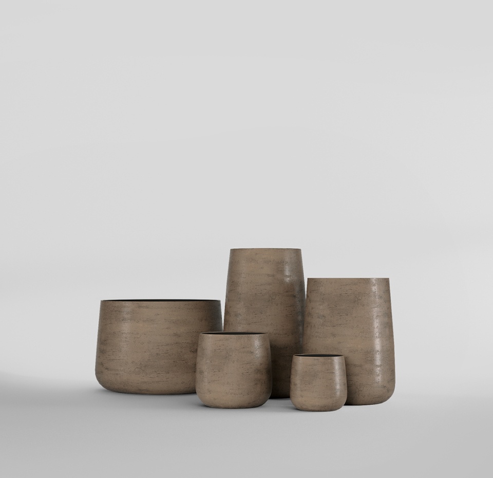 Кашпо CONCRETIKA CONE SMOKEY GREY D32H36