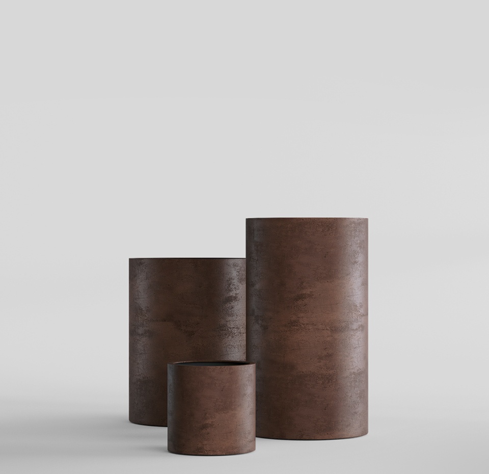 Кашпо CONCRETIKA CYLINDER COFFEE D30H60