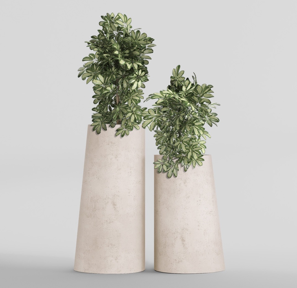 Кашпо CONCRETIKA DUET CONCRETE WHITE D41H104