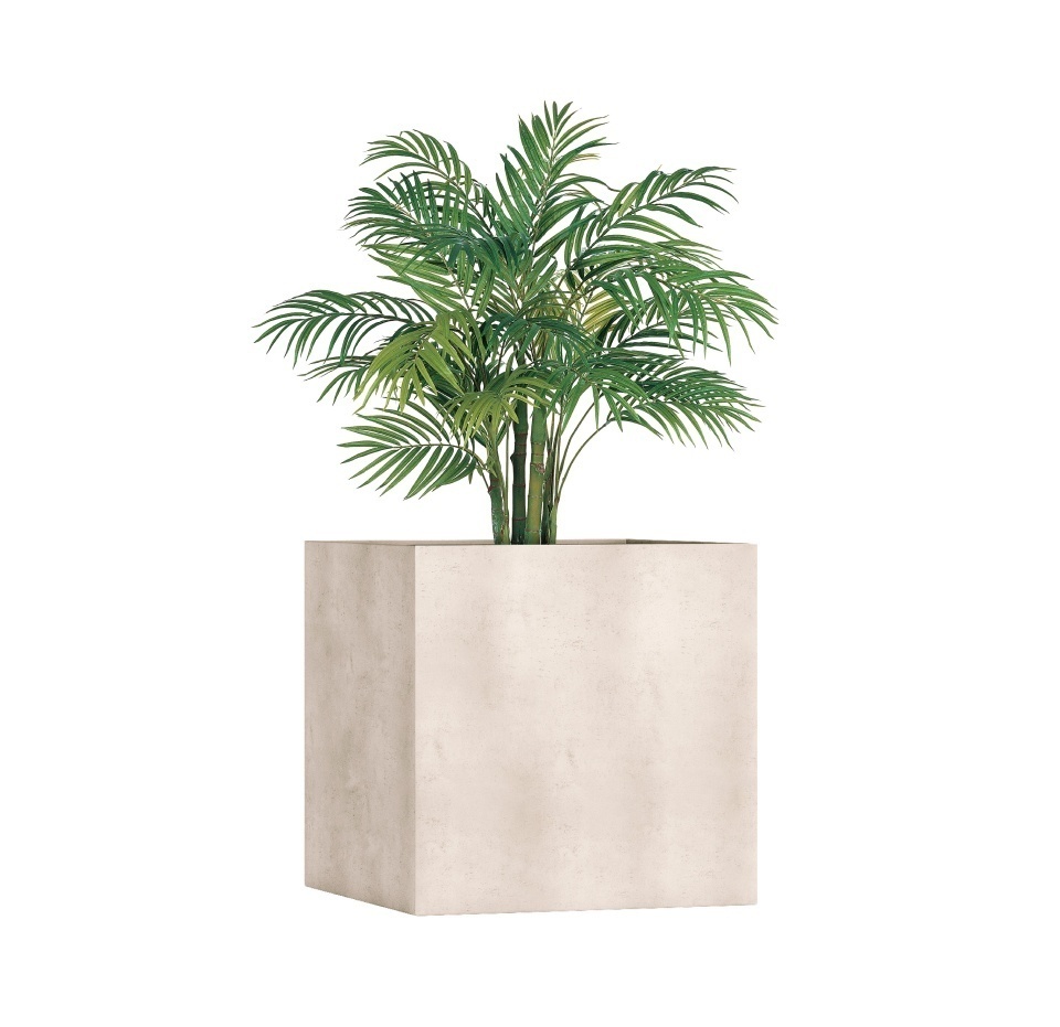 Кашпо CONCRETIKA CUBE CONCRETE WHITE 90x90x90