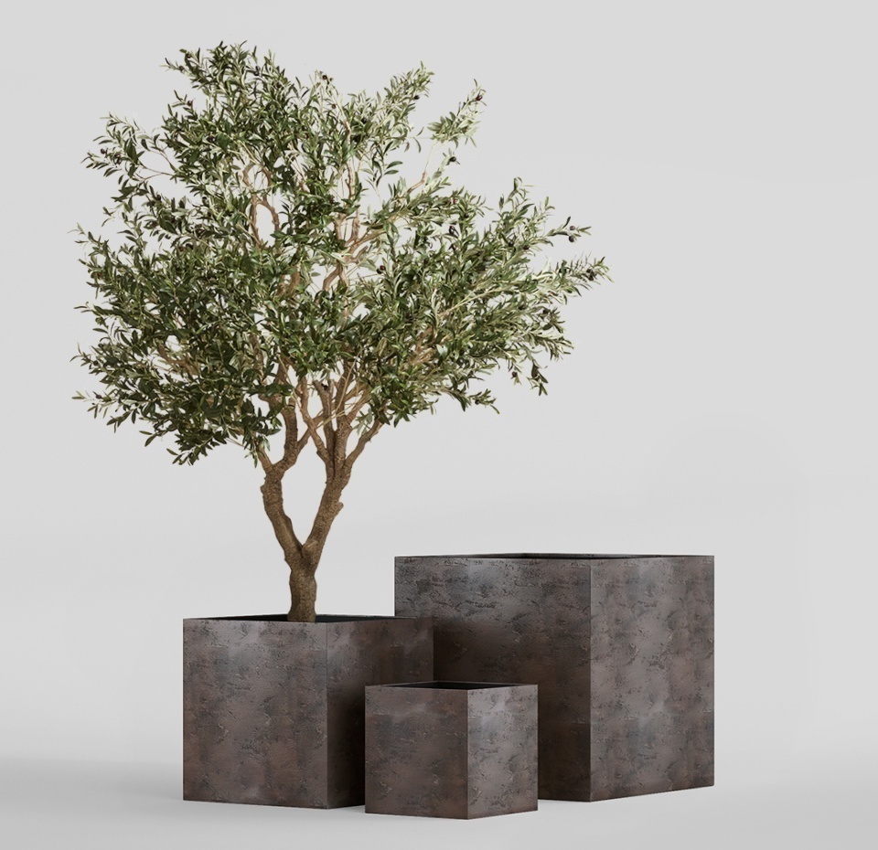 Кашпо CONCRETIKA CUBE TAUPE CONCRETE 60x60x60