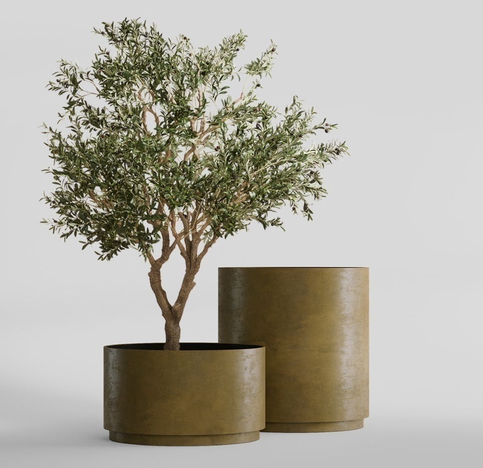 Кашпо CONCRETIKA CYLINDER XL AVOCADO D80H85