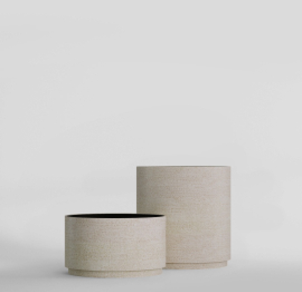 Кашпо CONCRETIKA CYLINDER XL EROSIA YELLOW D120H120