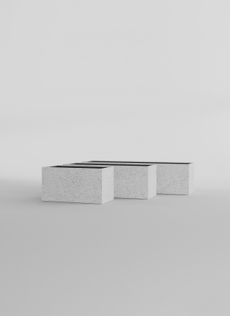 Кашпо CONCRETIKA BALCONY EGG WHITE 60x20x15