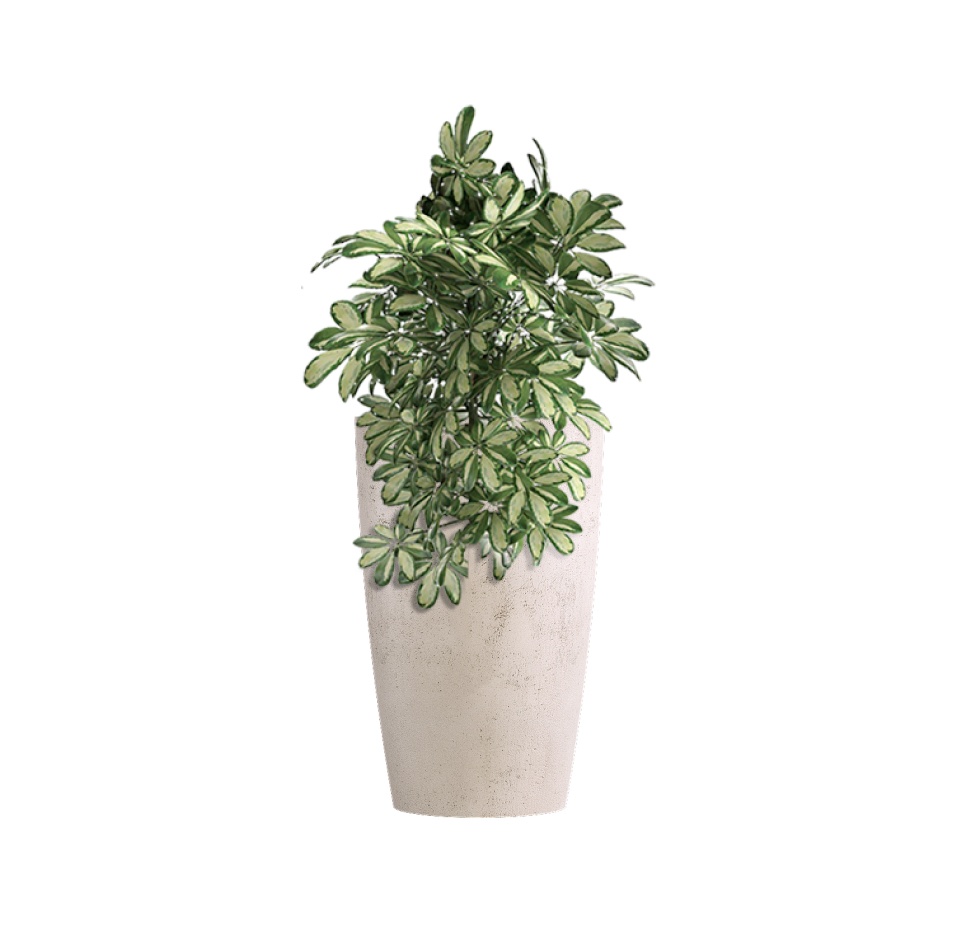 Кашпо CONCRETIKA CONUS CONCRETE WHITE D39H60