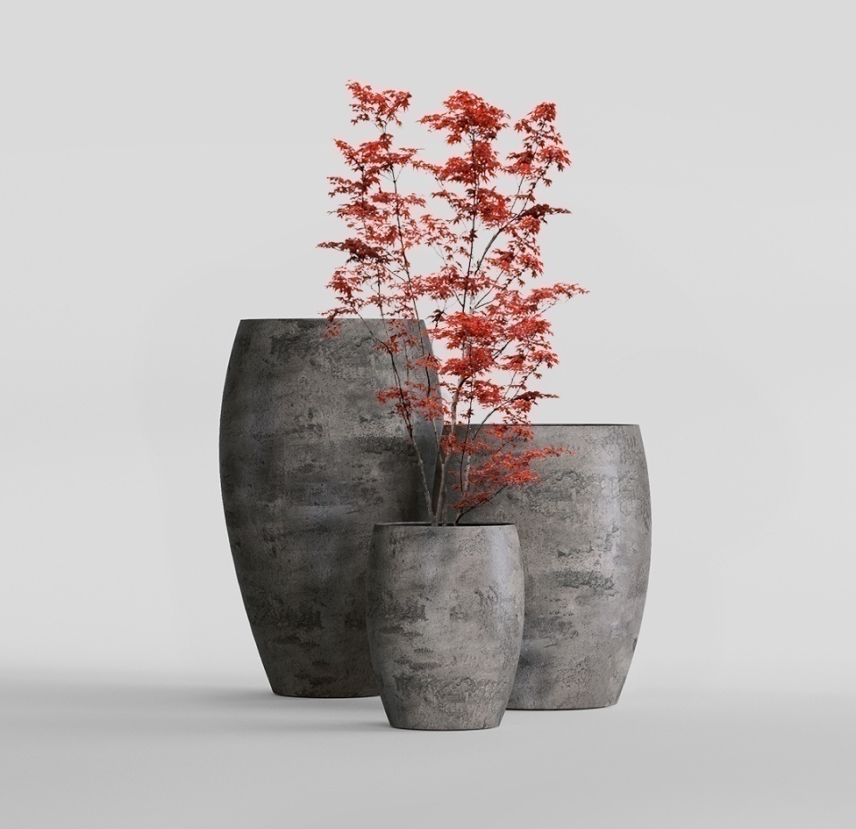 Кашпо CONCRETIKA OVAL CONCRETE GREY DARK D41H82