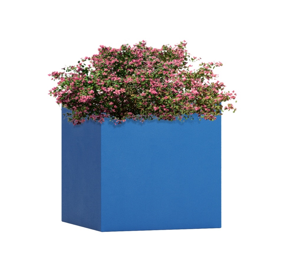 Кашпо CONCRETIKA CUBE DARK BLUE 30x30x30