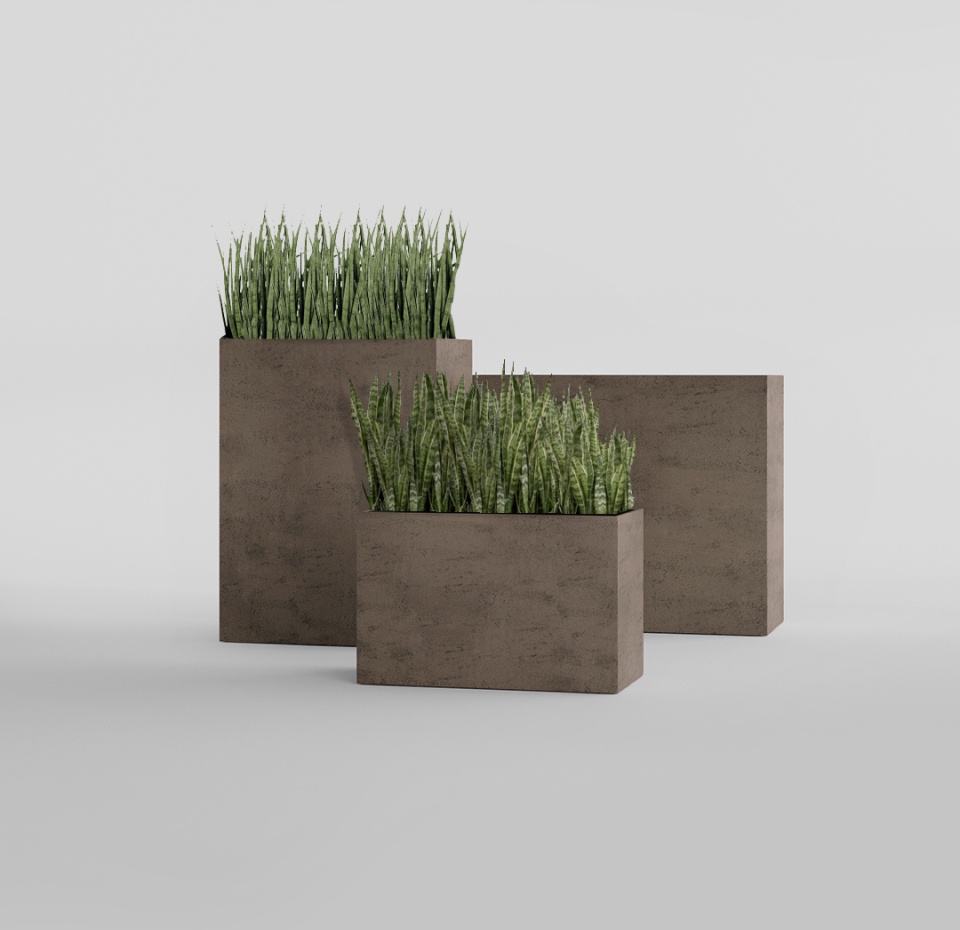 Кашпо CONCRETIKA DIVIDER SMOKEY GREY 90x35x70